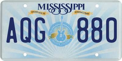 MS license plate AQG880