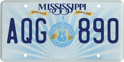 MS license plate AQG890