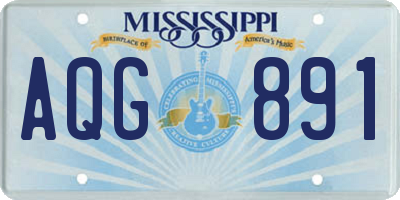 MS license plate AQG891