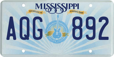 MS license plate AQG892