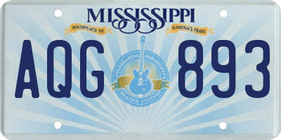 MS license plate AQG893