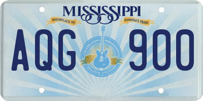 MS license plate AQG900