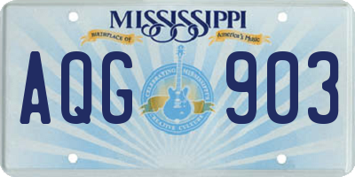MS license plate AQG903