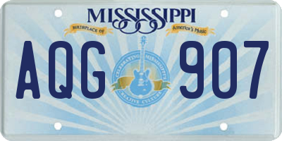 MS license plate AQG907