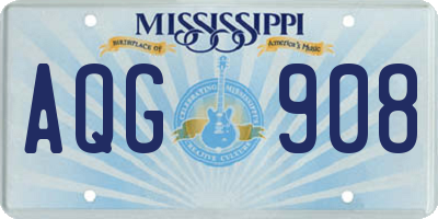 MS license plate AQG908