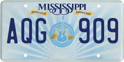 MS license plate AQG909