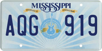 MS license plate AQG919