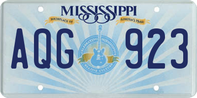 MS license plate AQG923