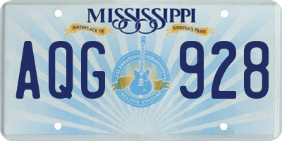 MS license plate AQG928