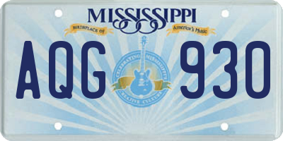 MS license plate AQG930