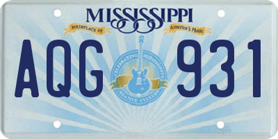 MS license plate AQG931