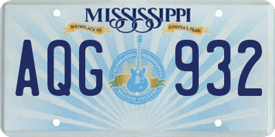 MS license plate AQG932