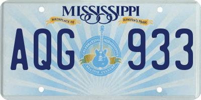 MS license plate AQG933