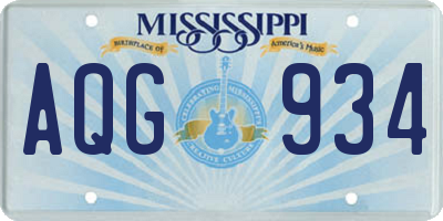 MS license plate AQG934