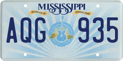 MS license plate AQG935
