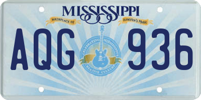 MS license plate AQG936