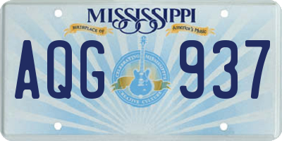 MS license plate AQG937