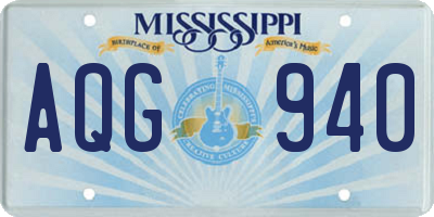 MS license plate AQG940
