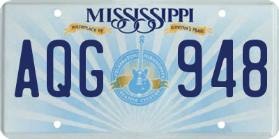 MS license plate AQG948