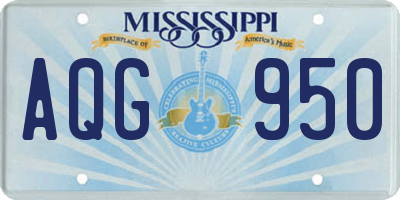 MS license plate AQG950