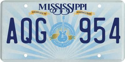 MS license plate AQG954