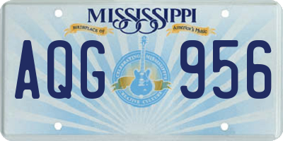 MS license plate AQG956