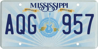 MS license plate AQG957