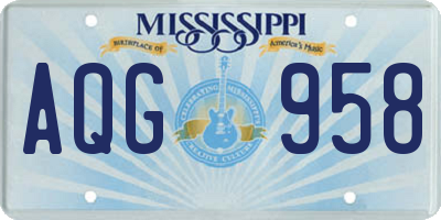 MS license plate AQG958