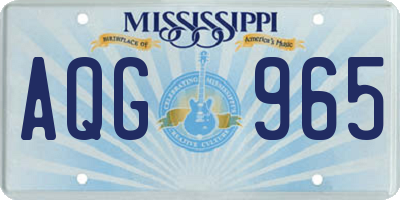 MS license plate AQG965