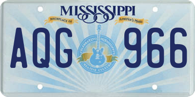 MS license plate AQG966
