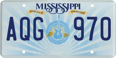 MS license plate AQG970