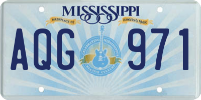 MS license plate AQG971