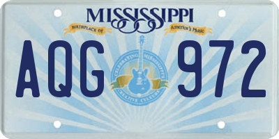 MS license plate AQG972