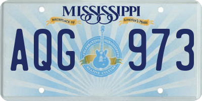 MS license plate AQG973
