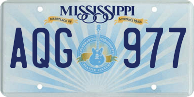 MS license plate AQG977