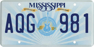 MS license plate AQG981