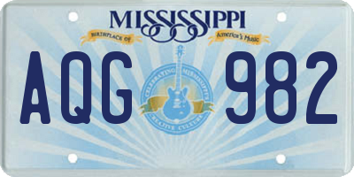 MS license plate AQG982