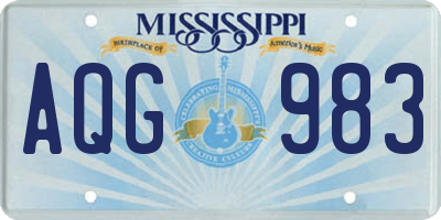 MS license plate AQG983