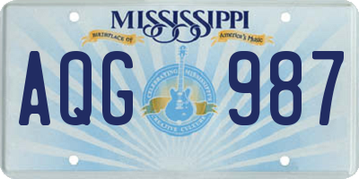 MS license plate AQG987