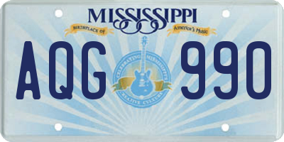 MS license plate AQG990