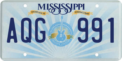 MS license plate AQG991
