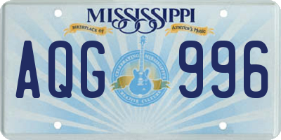 MS license plate AQG996