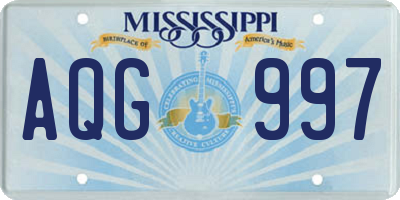 MS license plate AQG997