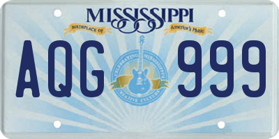 MS license plate AQG999