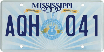 MS license plate AQH041