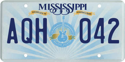 MS license plate AQH042
