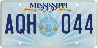 MS license plate AQH044