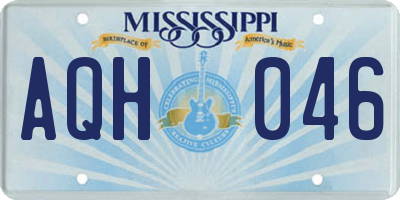 MS license plate AQH046