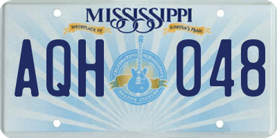 MS license plate AQH048