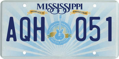 MS license plate AQH051